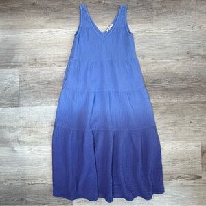 Marine Layer Corinne Double Cloth Maxi Dress Women’s Size XS Blue Cotton Beach